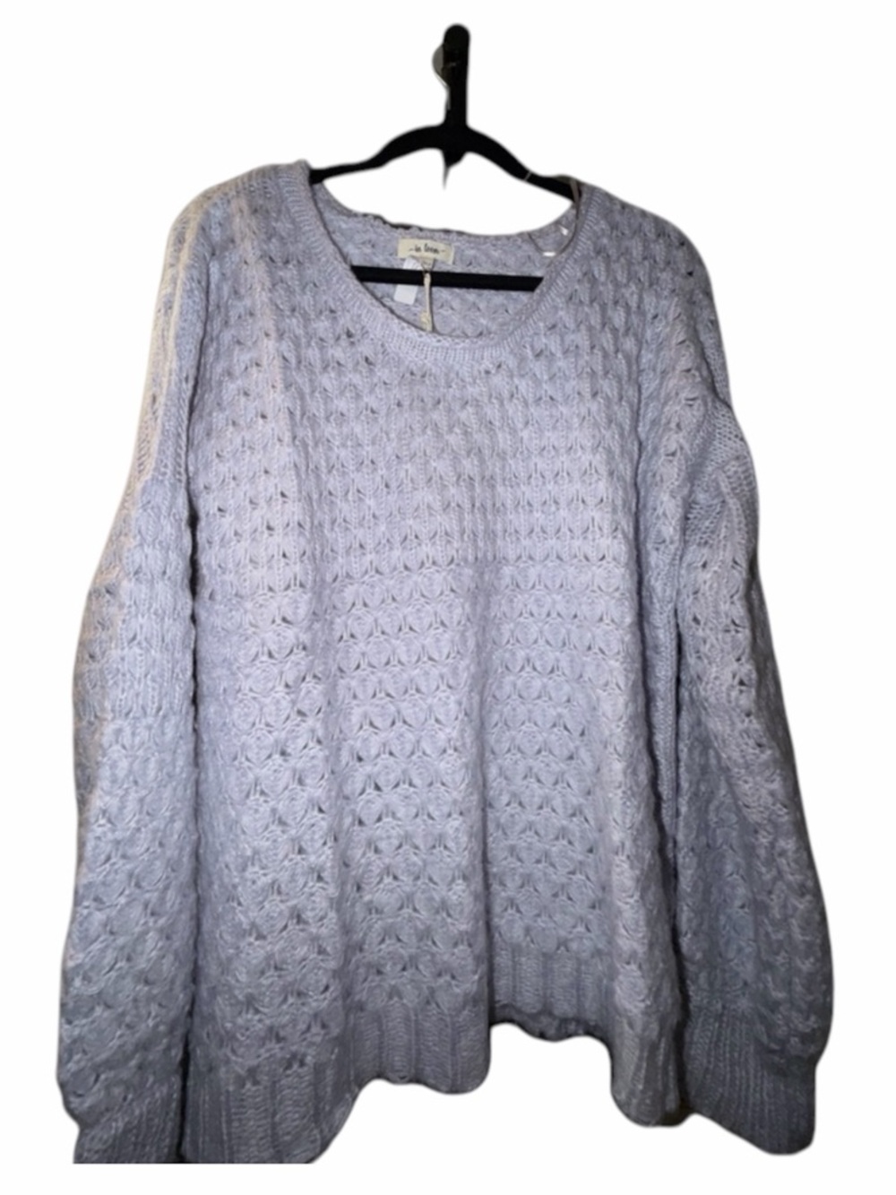In Bloom Women's Cable Knit Sweater - Soft Gray